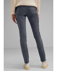Street One - Cargojeans Casual Fit Jeans in Grey Washed Satin D (1-tlg) Taschen - Lyst