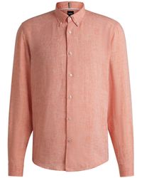 BOSS - Langarmhemd Regular-Fit Button-Down-Hemd - Lyst