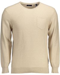 GANT - Strickpullover Beiger pullover mit Brusttasche und Stickerei – Stilvoll & Ele - Lyst