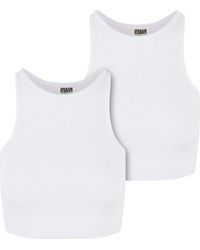 Urban Classics - T-Shirt Ladies Organic Cropped Rib Top 2-Pack - Lyst