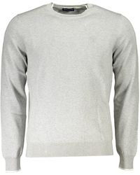 North Sails - Strickpullover pullover aus Bio-Baumwolle in Grau mit Stickerei und Kontrastele - Lyst