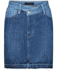Esprit - Jeansrock Jeans-Minirock mit asymmetrischem Saum - Lyst