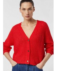 Comma, - Cardigan Strickjacke Lockerer Cardigan Aus Alpakamix - Lyst