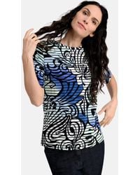 Bicalla - T- Shirt mit Streifen und Ornamenten in Blau/Schwarz (1-tlg) - Lyst