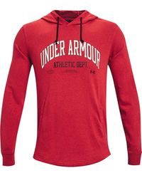 Under Armour - ® Hoodie UA RIVAL TRY ATHLC DEPT HD 600 RED - Lyst