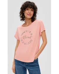S.oliver - Shirttop T-Shirt mit Pailletten - Lyst