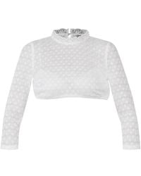 Marjo - Dirndlbluse 'Bernried' Langarm, Weiß - Lyst