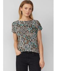 S.oliver - Shirttop Fließendes T-Shirt aus Viskosemix mit All-over-Muster - Lyst