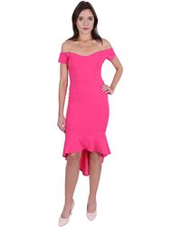 Sarcia.eu - Midikleid John Zack Rosa Neonfarbenes, pinkes Kleid schulterfrei XL - Lyst