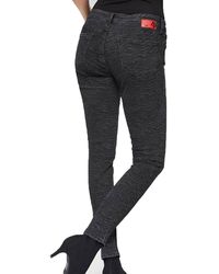 Mavi - Regular-fit- Adriana stilbewusste Skinny-Jeans für Frauen mit Allover-Animalprint Freizeit-Hose Schwarz-Grau - Lyst