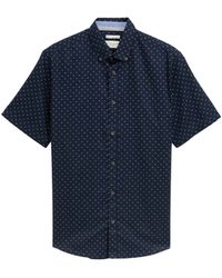 Tom Tailor - Kurzarmshirt printed cotton linen shirt - Lyst
