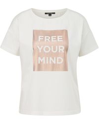 Comma, - Kurzarmshirt T-Shirt mit Frontprint im Boxy Cut Artwork - Lyst