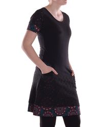 Vishes - Sommerkleid Kleid Baumwolle Blumen-Muster A-Linie mit Taschen Alternative Bekleidung - Lyst