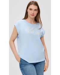 S.oliver - Shirttop Relaxed-Fit-Shirt aus Baumwolle mit Frontprint - Lyst