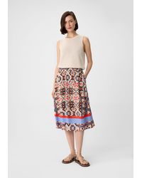 comma casual identity - Maxirock Midi-Rock aus Viskosemix mit All-over-Print - Lyst