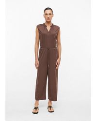 S.oliver - Jumpsuit Overall Ärmelloser Overall Mit Rüschenkragen - Lyst