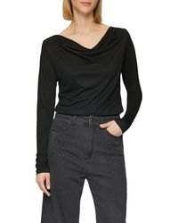 S.oliver - Langarmshirt mit Wasserfall Ausschnitt - Lyst