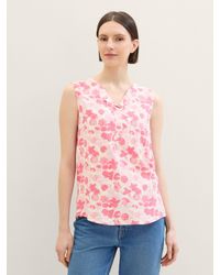 Tom Tailor - Blusentop Bluse aus Viskose mit Faltenlegung - Lyst