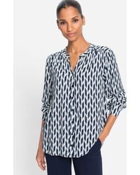 Olsen - Langarmbluse mit Allover-Print - Lyst