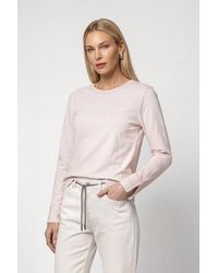 Monari - Langarmshirt Shirt Basic Schmuck Regular Fit Mit Rundhalsausschnitt - Lyst