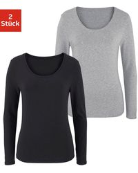 vivance active - Langarmshirt (2er-Pack) aus elastischer Baumwoll-Qualität - Lyst