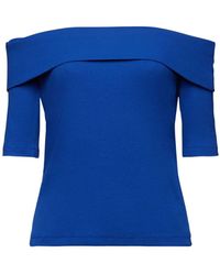 Esprit - Langarmshirt Geripptes, schulterfreies T-Shirt (1-tlg) - Lyst