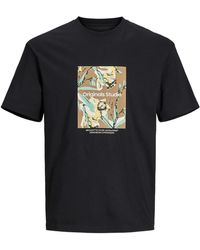 Jack & Jones - & Rundhalsshirt Jack&Jones XXL T-Shirt schwarz Frontprint JORSEQUOIA - Lyst