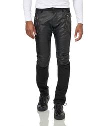 KINGZ - Slim-- Rockige Biker Jeans in Regular-Fit Schwarz 29W/34L - Lyst