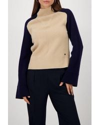 Monari - Strickpullover Pullover Colorblock Regular Fit Mit Stehkragen, Wollmix - Lyst