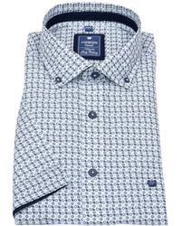 Redmond - Kurzarmhemd Button-Down-Kragen Kontrastknöpfe - Lyst