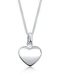 Elli Jewelry - Kette Mit Anhänger Herz Filigran Klassisch Schmuck Geschenk 925 Silber, Herz - Lyst