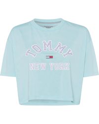 Tommy Hilfiger T-Shirt »TJW COLLEGIATE TEE« in angesagt kurzem Boxy-cut - Blau