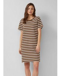 S.oliver - Midikleid Kleid Jersey-Kleid Mit Seitlichen Schlitzen - Lyst