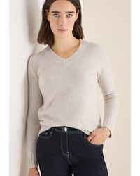 Cecil - Strickpullover Bouclé V-Neck - Lyst