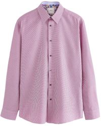Next - Langarmhemd Pflegeleichtes Slim Fit Hemd mit Paspeln (1-tlg) - Lyst