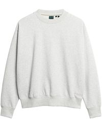 Superdry - Sweater ESSENTIAL LOGO SWEATSHIRT Glacier Grey Marl - Lyst