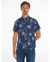 Tommy Hilfiger - Leinenhemd LI TROPICAL PRT SF SHIRT mit tropischen Print - Lyst