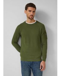 S.oliver - Longpullover Strickpullover Strukturierter Raglanpullover Aus Baumwolle Mit Ärmeltasche - Lyst