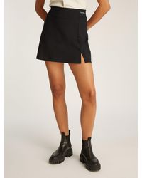 Calvin Klein - A-Linien-Rock LOGO ELASTIC MILANO SKIRT mit Logoschriftzug - Lyst