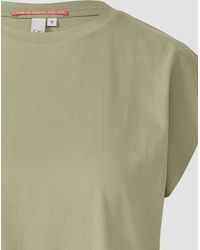 QS - Kurzarmshirt T-Shirt mit leicht überschnittenen Schultern - Lyst