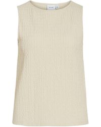 Vila - Blusenshirt Ärmelloses Crepe Design - Lyst