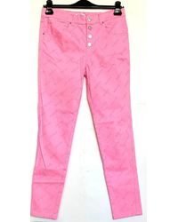 Guess - Fit- Jeans, 1981 Button Skinny High Jeanshose Rosa - Lyst