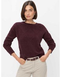 Brax - Strickpullover Style Lisa Chenille: Strickpullover Im Baumwollmix - Lyst