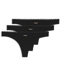 HUGO - String Triplet Micro (3-St) Mit Niedriger Bundhöhe Und Tonalem Spitzenbesatz - Lyst