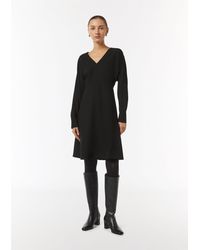 Comma, - Minikleid Kurzes Crêpe-Kleid mit Fledermausarm - Lyst