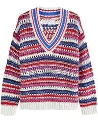 Next - V-Ausschnitt-Pullover Strickpullover Mit V-Ausschnitt, Mesh + Baumwolle (1-Tlg) - Lyst