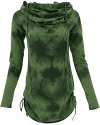 Guru-Shop - Longsleeve Longshirt, Minikleid mit weiter Schalkapuze -.. alternative Bekleidung - Lyst