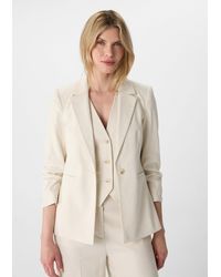 Comma, - Jackenblazer Leinenmix-Blazer mit 3/4-Ärmeln - Lyst
