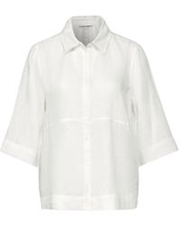Street One - Blusenshirt LS_Office_Solid shirtcollar bl, off white - Lyst