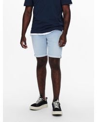 Only & Sons - Jeansshorts Denim Capri Jeans Shorts 3/4 Bermuda Pants ONSPLY 5021 in Blau - Lyst